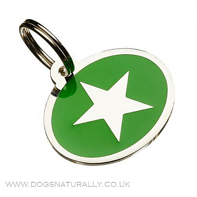 Green Star Dog Tag (Oval)